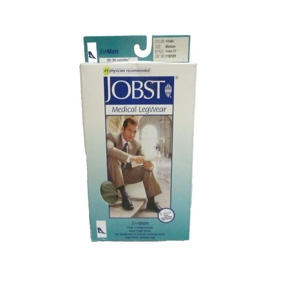 Jobst 115101 For Men Khaki 20-30 mmHg Medium CT Compression Stockings Socks - Picture 1 of 4